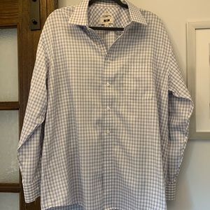 Joseph Abboud long sleeve blue and white shirt